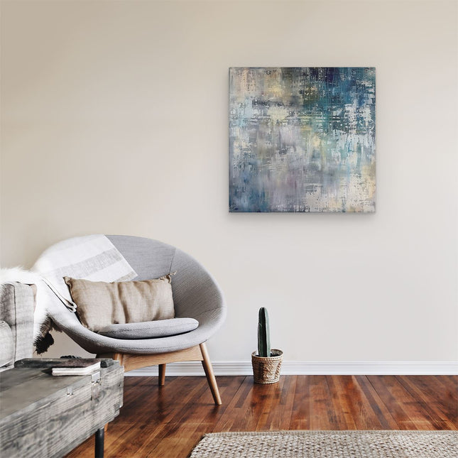 Canvas schilderij kamer Abstract Kunstwerk met Blauwe en Witte Kleuren