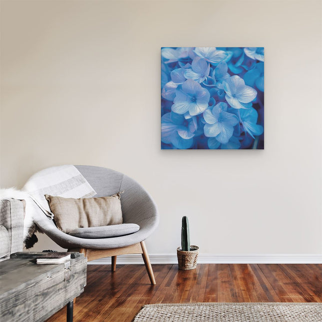 Canvas schilderij kamer Close-Up van Blauwe Bloemen