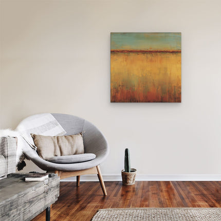 Canvas schilderij kamer Abstract Kunstwerk van een Rood, Oranje en Geel Landschap