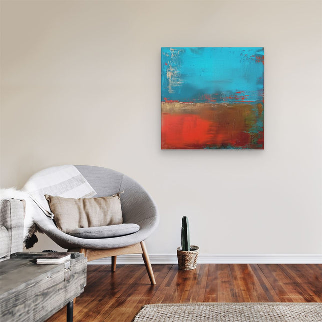Canvas schilderij kamer Abstract Kunstwerk met Rode, Blauwe en Gele Kleuren