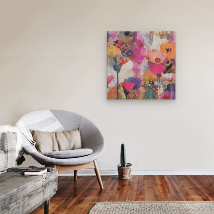 Canvas schilderij kamer Abstract Kunstwerk van Kleurrijke Bloemen