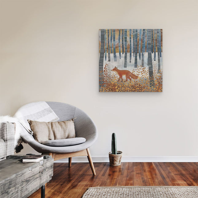 Canvas schilderij kamer Vos in het Bos