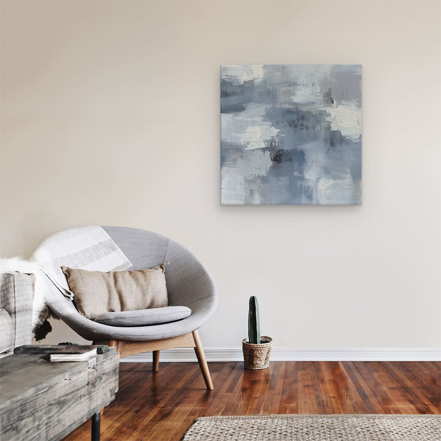 Canvas schilderij kamer Abstract Kunstwerk in Blauw en Wit