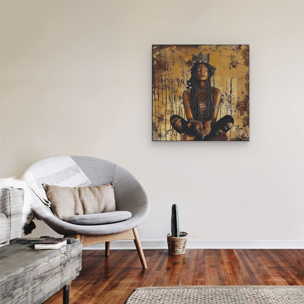 Canvas schilderij kamer Vrouw met Dreadlocks en een Kroon