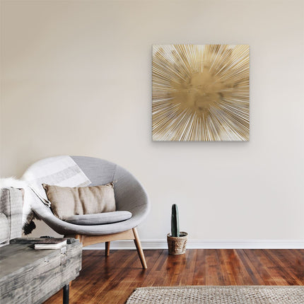 Canvas schilderij kamer Gouden Zonnestraal op een Witte Achtergrond