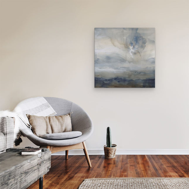 Canvas schilderij kamer Abstract Kunstwerk met Blauwe en Witte Wolken