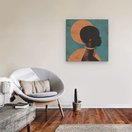 Canvas schilderij kamer Silhouet van Afrikaanse Vrouw