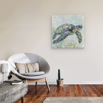 Canvas schilderij kamer Aquarelkunstwerk van een Zeeschildpad