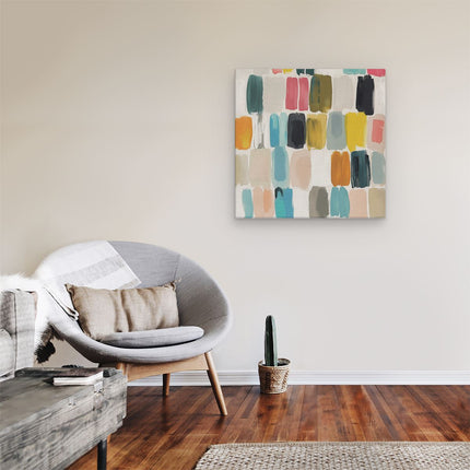 Canvas schilderij kamer Kleurrijke Penseelstreken op een Witte Achtergrond