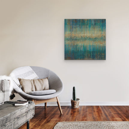 Canvas schilderij kamer Het Kunstwerk is Blauw en Goud