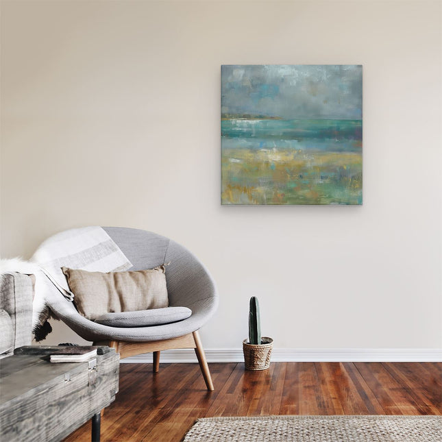 Canvas schilderij kamer Abstract Kunstwerk van een Strand met Wolken