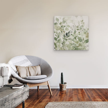 Canvas schilderij kamer Aquarelkunstwerk van Groene Bladeren
