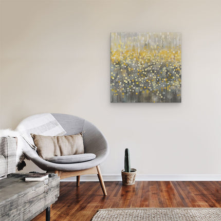 Canvas schilderij kamer Abstract Kunstwerk van Gele Stippen in de Regen