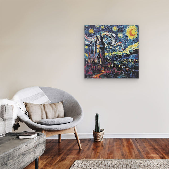 Canvas schilderij kamer Harry Potter Sterrennacht Kunstwerk