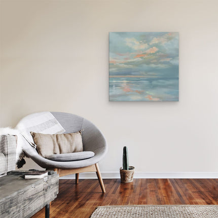 Canvas schilderij kamer Kunstwerk van Wolken boven het Water