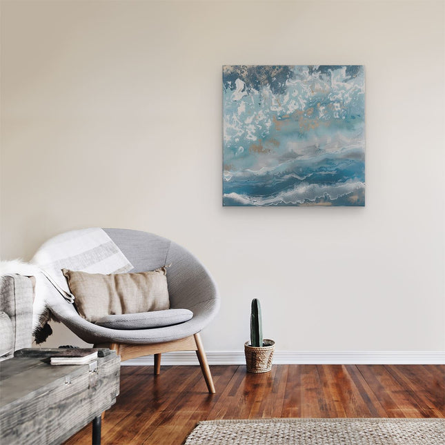 Canvas schilderij kamer Abstract Kunstwerk van Blauw en Goud