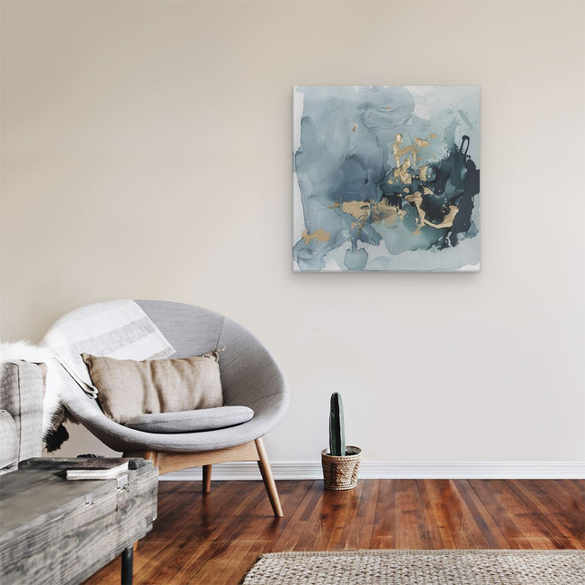 Canvas schilderij kamer Abstract Kunstwerk van Blauw en Goud