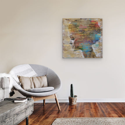 Canvas schilderij kamer Abstract Kunstwerk van het Gezicht van een Vrouw