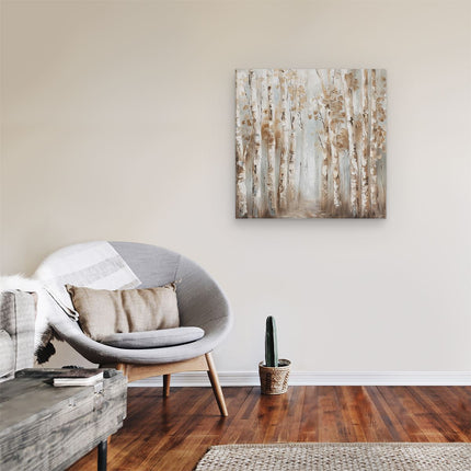 Canvas schilderij kamer Kunstwerk van een Berkenbos