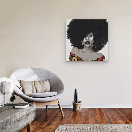 Canvas schilderij kamer Afrikaanse Vrouw met een Afro