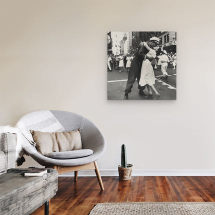 Canvas schilderij kamer Paar Zoenen op Times Square