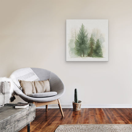 Canvas schilderij kamer Aquarelkunstwerk van Drie Pijnbomen