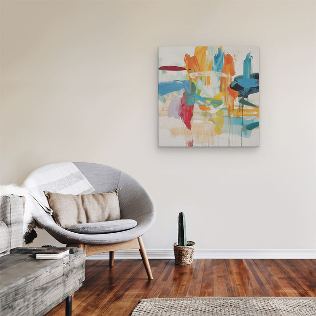 Canvas schilderij kamer Abstract Kunstwerk met Heldere Kleuren