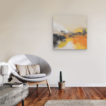 Canvas schilderij kamer Abstract Kunstwerk van Geel, Zwart en Wit
