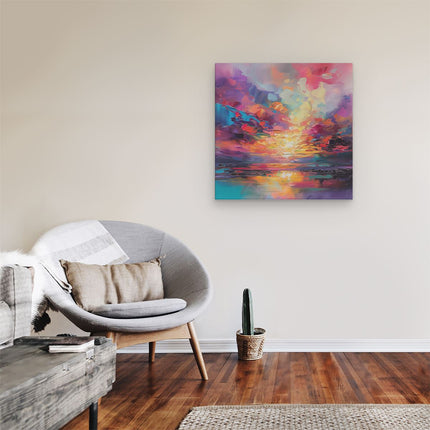 Canvas schilderij kamer Abstract Kunstwerk van een Kleurrijke Zonsondergang