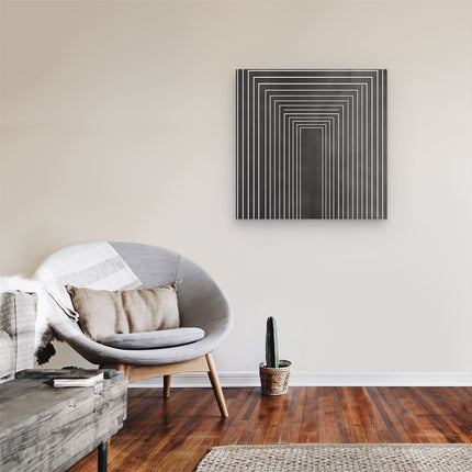 Canvas schilderij kamer Zwart Wit Afbeelding met Lijnen