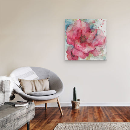 Canvas schilderij kamer Aquarelkunstwerk van een Roze Bloem