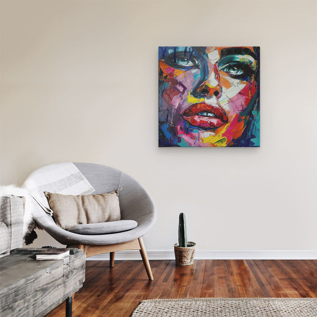 Canvas schilderij kamer Abstract Kunstwerk van het Gezicht van een Vrouw