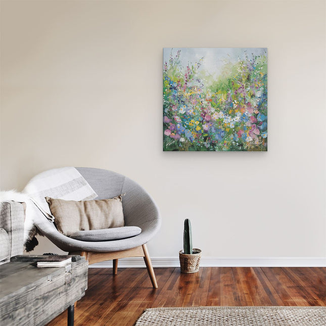 Canvas schilderij kamer Kunstwerk van Bloemen in een Tuin