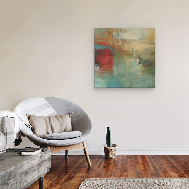 Canvas schilderij kamer Abstract Kunstwerk met Rode, Groene en Blauwe Kleuren