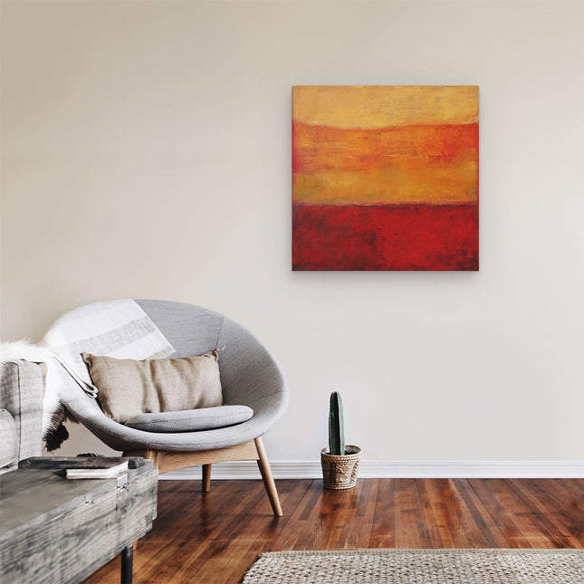 Canvas schilderij kamer Abstract Kunstwerk met Rode en Gele Kleuren