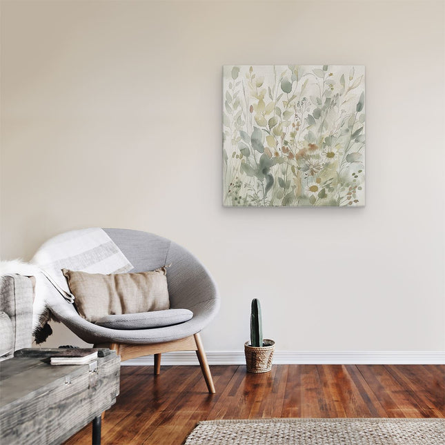 Canvas schilderij kamer Aquarelkunstwerk van Bloemen en Grassen