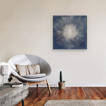 Canvas schilderij kamer Witte Zonnestraal op een Blauwe Achtergrond