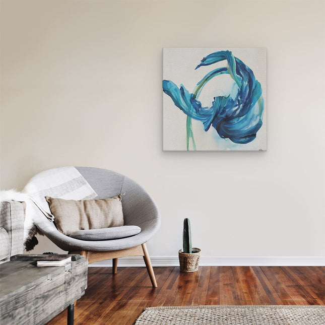 Canvas schilderij kamer Abstract Kunstwerk van een Blauwe Bloem