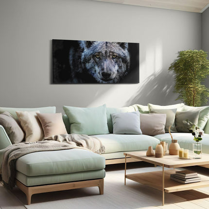 Canvas schilderij woonkamer Grijze Wolvenkop - Wolf