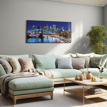 Canvas schilderij woonkamer Skyline New York In Het Centrum