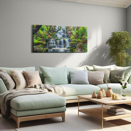 Canvas schilderij woonkamer Tropische Waterval In Thailand