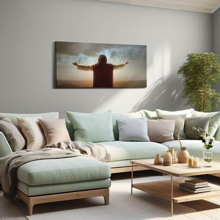 Canvas schilderij woonkamer Jezus Christus aan het Bidden bij Zonsopgang