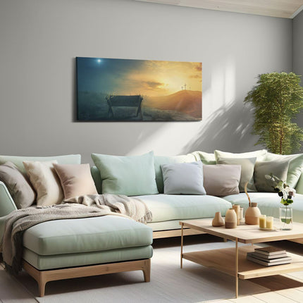 Canvas schilderij woonkamer Kribbe en Drie Kruisen 