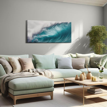 Canvas schilderij woonkamer Grote Golfen op de Helder Blauwe Zee