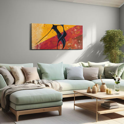 Canvas schilderij woonkamer Abstracte Kunst - Dansend Afrikaans Paar