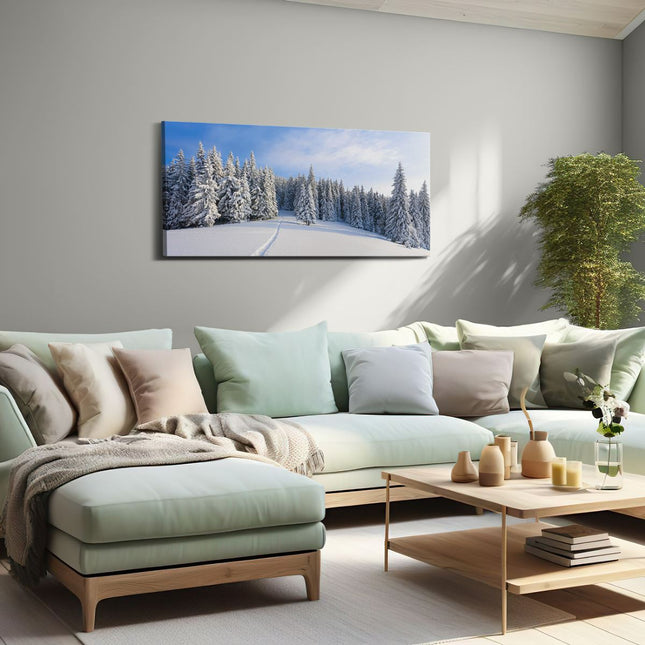 Canvas schilderij woonkamer Sneeuw Landschap - Winter
