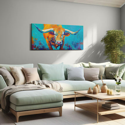 Canvas schilderij woonkamer Abstract Kunstwerk van een Bokstier