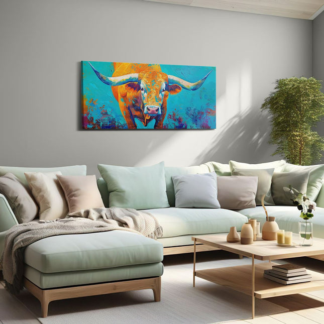 Canvas schilderij woonkamer Abstract Kunstwerk van een Bokstier