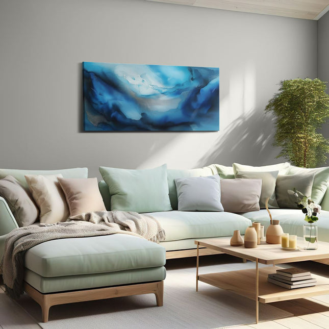 Canvas schilderij woonkamer Blauw Abstract Schilderij