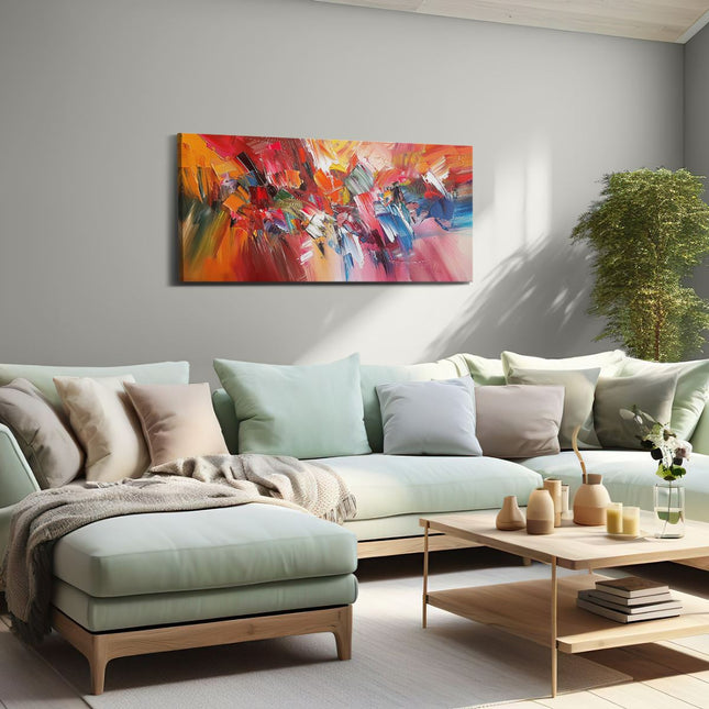 Canvas schilderij woonkamer Abstract Kunstwerk met Heldere Kleuren